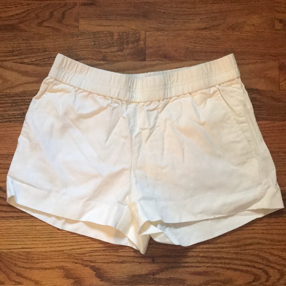 White Shorts with Elastic Waist Band